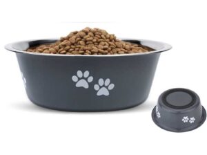 Gamelle Chien INOX avec Fond Silicone Antidérapant